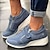 olcso Női tornacipők-Női Tornacipők Extra méret Magasító cipők Wedge Sneakers Szabadtéri Napi Egyszínű Ék sarkú Kerek orrú Alap Alkalmi Gyalogló Cipzár Tépőzár Kék Bézs Szürke