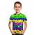 tanie chłopięce koszulki 3D-Dla chłopców 3D Geometryczny Kolorowy blok Wzór 3D Podkoszulek T-shirt Krótki rękaw Druk 3D Lato Sport Moda miejska Podstawowy Poliester Dzieci