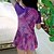 cheap Girls&#039; Swimwear-Kids Girls&#039; One Piece Swimwear Swimsuit Mesh Swimwear Short Sleeves Scales Purple Active Cute Outdoor Swimming Bathing Suits 2-8 Years / Spring / Summer