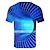 levne T-kusy a košile-Děti Chlapecké Tričko Barevné bloky 3D tisk Krátký rukáv Aktivní Léto Vodní modrá