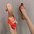 זול סנדלי נשים-בגדי ריקוד נשים נעלי פרדות עבודה יומי מידות גדולות קיץ עקב גבוה בוהן מחודדת מִעוּטָנוּת הליכה EVA לואפר ירוק אדום כסף