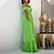 cheap Women&#039;s Dresses-Women&#039;s Party Dress Maxi long Dress Green Short Sleeve Pure Color Patchwork Cold Shoulder Spring Summer Strapless Party Vacation Sexy Party Loose 2022 S M L XL