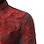 billige smokingskjorter til mænd-Herre Skjorte Sort Hvid Rød Langærmet Grafisk Høj krave Forår &amp; Vinter Gade Daglig Tøj Knap ned