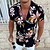 billiga Blommönster-Herr Blommig Hawaiisk Aloha Skjorta Hawaii skjorta Knapp upp skjorta Kortärmad Mode Designer Ledigt Utomhus Ledigt Dagligen Vår &amp; sommar Nedvikt Button-Down Ljusgul Ljusrosa Svart Vit Ljusblå