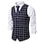 cheap Men&#039;s Vest-Men&#039;s Vest Waistcoat Wedding Daily Wear Going out Festival Business Basic Fall &amp; Winter Pocket Polyester Breathable Soft Comfortable Plaid Single Breasted V Neck Regular Fit Camel ash-colored Dark