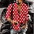 billige skjorte med knapper til mænd-Herre Skjorte Button Up skjorte Sommer skjorte Rød Blå Grå Langærmet Prikker Høj krave udendørs Gade Knap ned Tøj Mode Afslappet Åndbart Bekvem
