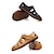 cheap Men&#039;s Sandals-Men&#039;s Sandals Comfort Shoes Leather Sandals Hand Stitching Fishermen sandals Casual Roman Shoes Daily Walking Shoes Leather Synthetics Breathable Black Yellow Brown Summer