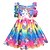 cheap Party Dresses-Kids Girls&#039; Unicorn Rainbow Dress Floral Patchwork Party Casual Holiday Pleated Print Rainbow Knee-length Sleeveless Dresses Children&#039;s Day Summer Regular Fit 2-12 Years