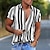 cheap Men&#039;s Graphic Shirts-Men&#039;s Shirt Striped Collar Street Daily Button-Down Print Short Sleeve Tops Casual Fashion Breathable Comfortable White / Summer