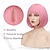 Χαμηλού Κόστους Συνθετικές Trendy Περούκες-pink bob περούκα lonai 12 κοντές ροζ περούκες με κτυπήματα για γυναίκες συνθετικά μαλλιά με φυσική εμφάνιση για cosplay party καθημερινής χρήσης