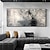 billige Abstrakte malerier-Hang malte oljemaleri Håndmalte Horisontell panoramautsikt Abstrakt Landskap Moderne Valset lerret (uten ramme)
