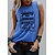 cheap Tank Tops-Women&#039;s Tank Top Pink Blue Purple Print Graphic Letter Daily Holiday Sleeveless Round Neck Basic Regular S