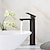 abordables Classiques-Robinet de salle de bains noir grand mitigeur de salle de bains robinet d&#039;évier de lavabo rv robinet de lavabo mitigeur de lavabo en laiton massif/noir mat