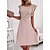 cheap Casual Dresses-Women&#039;s Midi Dress A Line Dress Pink Short Sleeve Ruched Ruffle Pure Color Crew Neck Spring Summer Casual Sexy 2022 S M L XL XXL 3XL / Sleeveless