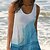 cheap Women&#039;s Dresses-Women&#039;s Shift Dress Short Mini Dress Blue Sleeveless Color Gradient Pocket Print Spring Summer U Neck Casual Vacation 2022 S M L XL XXL 3XL