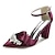 cheap Wedding Shoes-Women&#039;s Wedding Shoes Pumps Valentines Gifts Party Wedding Heels Bridal Shoes Bridesmaid Shoes Rhinestone Chunky Heel Pointed Toe Elegant Fashion Satin Ankle Strap Wine Black White
