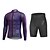 cheap Men&#039;s Clothing Sets-WOSAWE Men&#039;s Cycling Padded Shorts Cycling Jersey with Shorts Long Sleeve Road Bike Cycling Purple Blue Bike Shorts Jersey Clothing Suit Elastane Polyester Breathable Quick Dry Back Pocket Sports