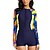 cheap Rash Guards-Women&#039;s Rash Guard One Piece Swimsuit UV Sun Protection UPF50+ Breathable Long Sleeve Bodysuit Bathing Suit Front Zip Boyleg Swimming Surfing Beach Water Sports Autumn / Fall Spring Summer