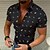 cheap Men&#039;s Casual Shirts-Men&#039;s Shirt Hot Stamping Letter Turndown Street Casual Button-Down Print Short Sleeve Tops Fashion Classic Comfortable Big and Tall Black Gold / Summer / Summer