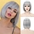 cheap Synthetic Wig-Short Bob Straight Wig With Bangs Sliver Gray Synthetic Bob Wigs For Women Cosplay Hair for Party Daily