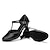 olcso Báli cipők és modern tánccipők-Női Báli Modern cipő Karakter cipők Teljesítmény Gyakorlat Társastánc Fordított bőr cipő minimalista stílusú Gyakorlat Csat Kubai sarok Zárt orrú Fém csat T-pánt Felnőttek Fekete