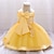 cheap Dresses-Kids Girls&#039; Dress Solid Colored Flower Short Sleeve Party Daily Embroidered Bow Cute Princess Polyester Midi Floral Embroidery Dress Skater Dress Tulle Dress Summer Spring 2-8 Years Yellow Pink Wine