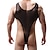 abordables Ropa interior masculina exótica-Hombre 1 paquete Malla Nailon Licra Color sólido Talla Asiática Negro Blanco