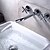 abordables Grifería para lavabos-moderno fregadero de lavandería grifo cromado dorado negro con caño giratorio, montaje en pared, dos manijas, tres orificios, grifo para lavabo con interruptor de agua fría y caliente, grifo