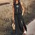 Χαμηλού Κόστους Γυναικεία Φορέματα-Γυναικεία Φόρεμα ριχτό από τη μέση και κάτω Μαύρο φόρεμα Μακρύ φόρεμα Μαύρο Αμάνικο Στάμπα Γράμμα Σκίσιμο Τσέπη ψεύτικο δύο κομμάτια Άνοιξη Καλοκαίρι Στρογγυλή Ψηλή Λαιμόκοψη Κομψό Φαρδιά 2022 Τ M L