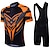 abordables Ensembles de vêtements pour hommes-21Grams Homme Maillot et Cuissard Avec Bretelles Velo Cyclisme Manche Courte VTT Vélo tout terrain Vélo Route Jaune Orange Rouge Vélo Ensembles de Sport Respirable Séchage rapide Poche arrière