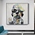 tanie Obrazy ze zwierzętami-Hang-Malowane obraz olejny Ręcznie malowane Kwadrat Abstrakcja Zwierzęta Nowoczesny Zwinięte płótna