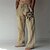 cheap Linen Pants-Men&#039;s Linen Pants Trousers 3D Print Elastic Drawstring Design Front Pocket Designer Fashion Big and Tall Casual Daily For Vacation Comfort Soft Graphic Prints Sun Mid Waist 3D Print Green White Khaki