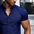 cheap Men&#039;s Casual Shirts-Men&#039;s Shirt Striped Geometric Turndown Street Casual Button-Down Print Short Sleeve Tops Casual Fashion Streetwear Cool Gray Navy Blue / Summer / Spring / Summer