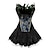 cheap Historical &amp; Vintage Costumes-Rococo Overbust Corset Masquerade Overbust Corset Cosplay Women&#039;s Tummy Control Push Up Feather Plus Size Masquerade Party Corset