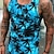 cheap Gym Tank Tops-Men&#039;s Tank Top Vest Designer Summer Sleeveless Graphic Patterned Leaves 3D Print Crew Neck Daily Sports Print Clothing Clothes Designer Classic Hawaiian Black And White Navy-blue Blue