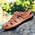 cheap Men&#039;s Sandals-Men&#039;s Sandals Casual Roman Shoes Comfort Breathable Braided Walking Shoes Leather Summer Shoes