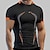 cheap Men&#039;s Active Tees &amp; Tanks-Men&#039;s Compression Shirt Running Shirt Short Sleeve Tee Tshirt Athletic Athleisure Summer Breathable Moisture Wicking Soft Fitness Running Walking Sportswear Activewear Solid Colored Dark Grey Black