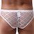 cheap Men&#039;s Exotic Underwear-Men&#039;s 1pack Sexy Panties Briefs Mesh Polyester Nylon Pure Color Mid Waist Plus Size Black White