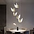 abordables Diseño cluster-Lámpara colgante de diseño de racimo de 60 cm, diseño de cisne led, estilo artístico de metal, galvanizada, contemporánea, moderna, 220-240v