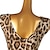 baratos Roupa de Dança Latina-Dança salsa vestido de dança latina estampa de leopardo babados treinamento feminino sem mangas alto elastano