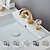 cheap Multi Holes-Bathroom Sink Faucet,Widespread Two Handle Three Holes,Retro Style Crystal Handle Brass Bathroom Sink Faucet Contain with Supply Lines and Hot/Cold Water