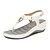 cheap Women&#039;s Sandals-Women&#039;s Sandals Wedge Sandals Buckle Wedge Heel Round Toe Open Toe Elegant Casual Daily Office PU Leather Buckle Spring Summer Solid Colored Almond White Black