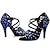 ieftine Pantofi Dans Latin-Pentru femei Încălțăminte latină Pantofi Salsa Pantofi De Dans Performanță Interior Sandale de cristal Călcâi Toc Înalt Pantofi vârf deschis Cureaua de legătură Adulți Albastru