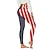 hesapli Taytlar-Kadın&#039;s Tayt Gökküşağı Orta Bel Sporlar Pantolon Fitness Yoga Desen Streç Tam uzunluk Dış Mekan Bayrak S M L XL XXL / İnce
