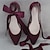 abordables Zapatos de boda-Mujer Zapatos de boda Zapatos de novia Pajarita Tacón Plano Dedo Puntiagudo Elegante Satén Mocasín Rosa claro Marfil Borgoña