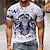 cheap Men&#039;s 3D-Men&#039;s Unisex T shirt Tee Graphic Prints Tiger Animal 3D Print Crew Neck Street Daily Short Sleeve Print Tops Casual Designer Big and Tall Sports White / Summer