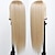 cheap Black &amp; African Wigs-Blonde Synthetic Wigs Long Straight Hair Mixed Platinum Blonde Natural Hairline Heat Resistant Fiber Wigs for Fashionable Women