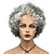 cheap Older Wigs-Dark Gray Cream Mixed Short Curly Black Women Wigs Heat Friendly Smooth Natural Hair