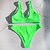 tanie Bikini i odzież kąpielowa-Damskie Stroje kąpielowe Bikini 2 szt Normalny Kostium kąpielowy Otwórz Wróć Ramiączka Czyste kolory Zielony Biały Czarny Pomarańczowy Rozcięcie w kształcie V Kostiumy kąpielowe Seksowny Urlop Moda