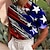 billiga pikétröjor med kubansk krage för män-Herr POLO Shirt Golftröja Landsflagga Nedvikt Rubinrött Blå Grön Mörkgrå 3D-tryck Ledigt Dagligen Kortärmad Mönster Button-Down Kläder Mode Designer Ledigt Andningsfunktion